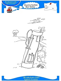 Çocuklar İçin Golf Boyama Sayfaları 